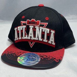 Atlanta Seventy Seven Youth Flat Bill Snapback Black & Red Embroidered Hat Cap